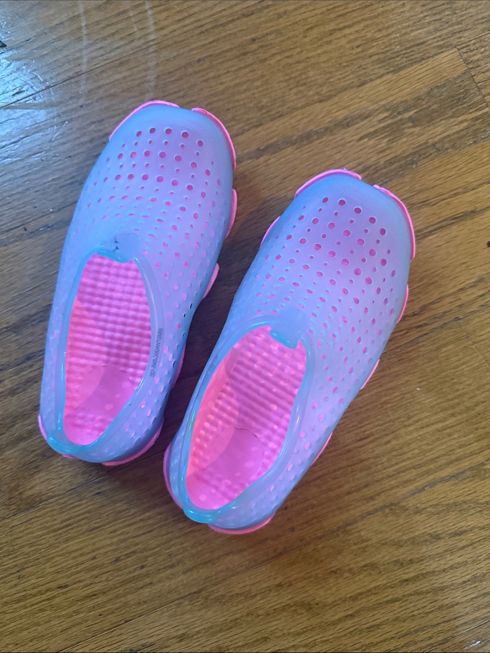 Girls Water Slip-On Shoes in Light Blue and Pink
